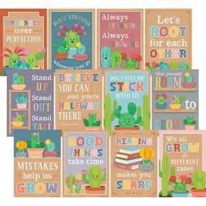 Teacher Created Resources® Happy Cactus Crew Positive Sayings Small Poster Pack, 11" x 15-3/4", Pack of 12 - 1 of 4