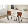 TOAOTBNBO 360° Swivel Counter Height Bar Chairs, Upholstered Round Barstools Set of 2, Mid-century Bar Stools with Backs and Metal Legs - 2 of 4