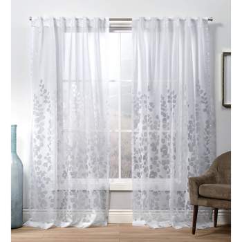 Wilshire Back Tab Sheer Window Curtain Panels White - Exclusive Home