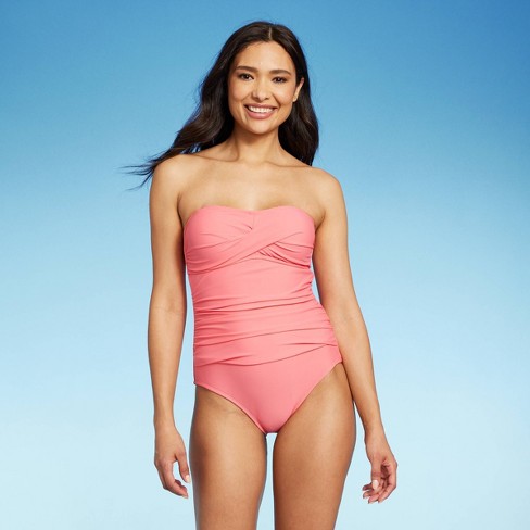 Women's Medium Coverage Racerback One Piece Swimsuit - Kona Sol™ Coral Pink  XL