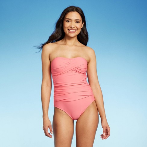 Women's Twist-front Bandeau Classic One Piece Swimsuit - Kona Sol™ : Target