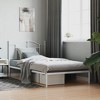 vidaXL White Metal Bed Frame with Headboard - Single Bed with Robust Steel Construction - 2 of 4