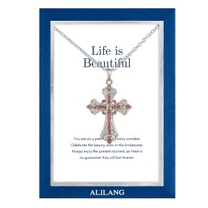 Anna-Kaci Rhinestone Celtic Cross Pendant Necklace with Gift Card & Envelope Jewelry Gifts - 1 of 4