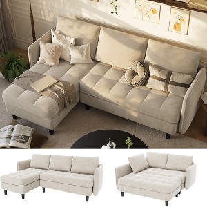L Shape Sofa Couch,  76 Inch Chenille Sectional Sofa with Storage, Small Couch for Living Room Apartment - 1 of 4
