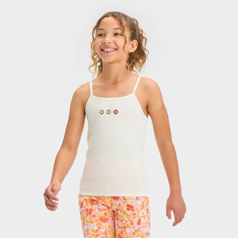 Girls' Embroidered Fitted Tank Top - art class™, 1 of 5