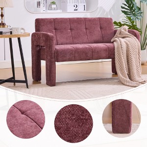 46.85'' Chenille Double Armchair Sofa with Ergonomic Design and Comfortable Seating for Living Room - 1 of 4
