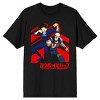 Cowboy Bebop Action Black T-Shirt, Jet and Spike Space Opera Adventure, Red Blue Illustrated Style - 2 of 3