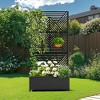 TOAOTBNBO Metal Raised Garden Bed with Diagonal Geometric Pattern，Outdoor Planter Box with Wheels, Modern Privacy Screen for Garden and Patio - 2 of 4