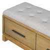 NicBex Storage Bench Modern Wooden Shoe Bench with Drawers, Adjustable Shelves, Rattan Doors and Cushion for Mudroom, Entryway - 4 of 4