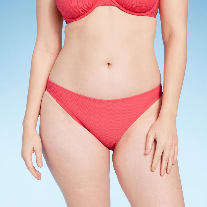 Women's Jacquard Cheeky Bikini Bottom - Shade & Shore™ Neon Pink, 4 of 6
