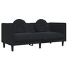 vidaXL Black Velvet Sofa Set with Pillows-2 Piece Living Room Settee Couch - 3 of 4