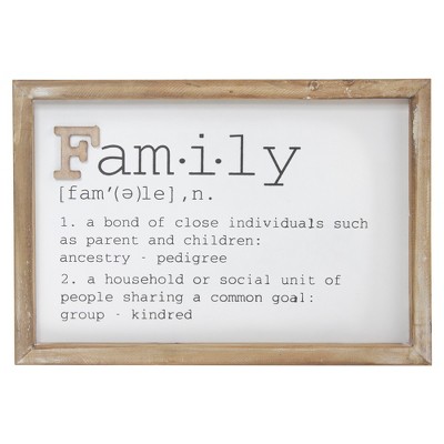 Plaque Wall Door Grey White Sign Set of 2 x Family & Home Definition Signs 