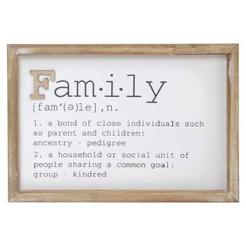 Northlight 12.5" Wooden Framed Definition of "Family" Plaque Wall Decor