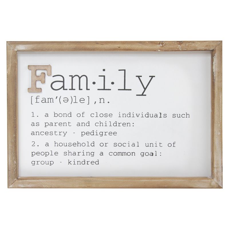 Northlight 12.5" Wooden Framed Definition of "Family" Plaque Wall Decor, 1 of 7