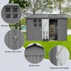 Metal Metal garden sheds outdoor storage sheds with window Brown - 4 of 4