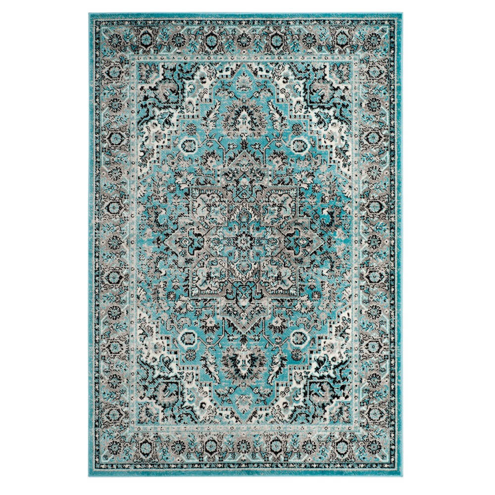 5'1inx7'6in Blue/Ivory Medallion Loomed Area Rug - Safavieh
