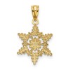 Black Bow Jewelry 14k Yellow Gold Diamond Cut and Polished Snowflake Pendant, 13mm - 3 of 4