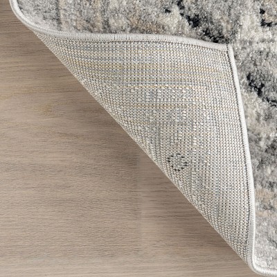 Gena Light Gray 9' x 12' Synthetic Medallion Area Rug