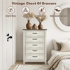 5 Drawer Vintage Wood Dresser, Tall Chest for Closet and Bedroom, Storage Organizer for Living Room, Nursery, Hallway, Kids Room - 4 of 4