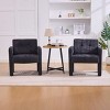 Set of 2 Accent Chair with Curved Armrests, Modern Chenille Upholstered Lounge Chair, Single Armchair for Living Room, Office-Koiai - 2 of 4