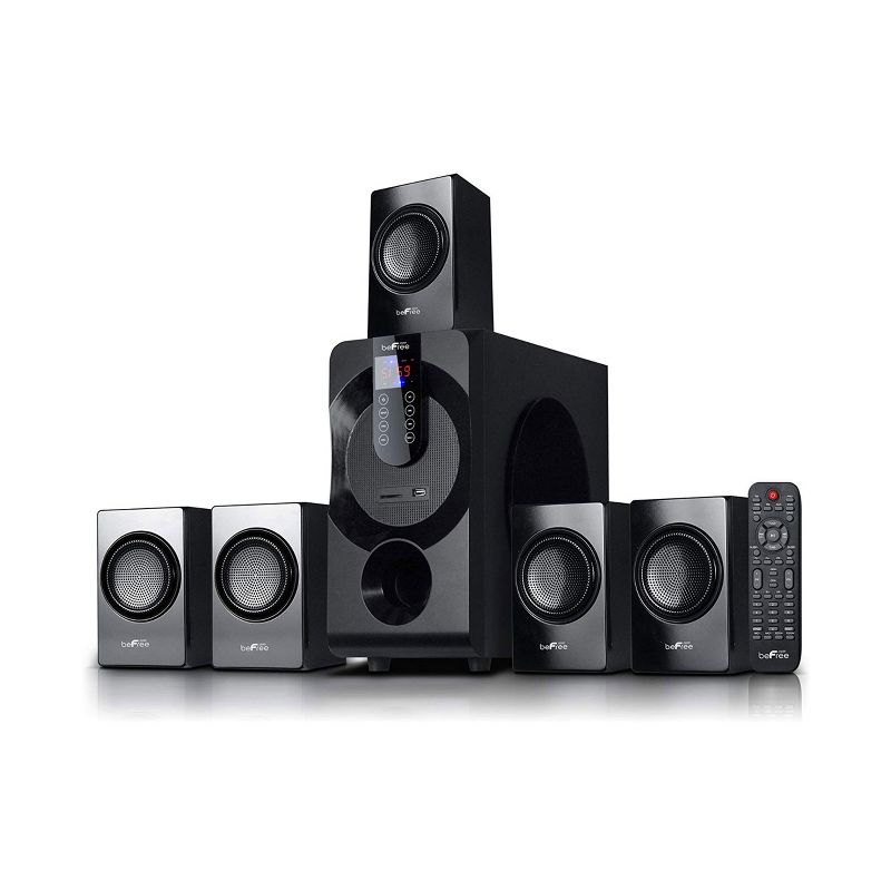 beFree Sound 5.1 Channel Bluetooth Surround Sound Speaker System in Black, 1 of 9