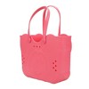 Disney Mickey Mouse Face 16.5" Adult Black Pink Water-Resistant Rubber Molded Large Tote Beach Swim Bag - 3 of 4