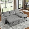 78.5" Sleeper Sofa Bed Reversible Sectional Couch with Storage Chaise and Side storage bag - 4 of 4
