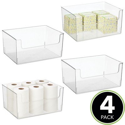Kenney Storage Made Simple Organizer Bin with Handles, 2 Pack, Clear