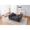 TiramisuBest LY-003 Beige White Deep Seat Compression Sofa 3 Seater with Beige for sofa - 3 of 4