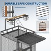 61" Large Parrot Cage, Rolling Caster Wheels, Large Bird Cage for Small Medium Parrots, Macaws with Stand - 3 of 4