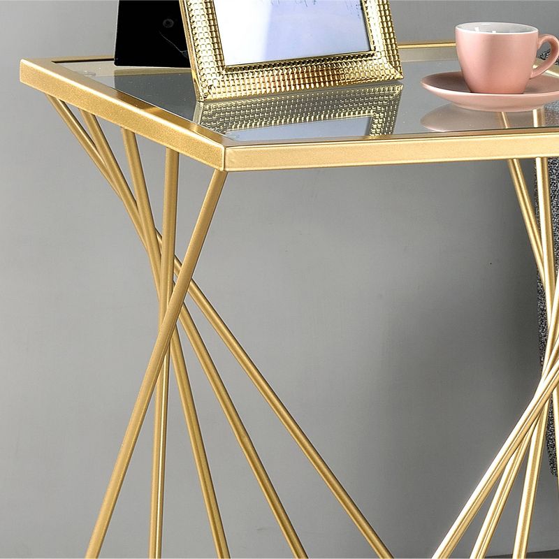 Rathlin Glass Top Side Table with Glass Top Gold - miBasics, 5 of 6