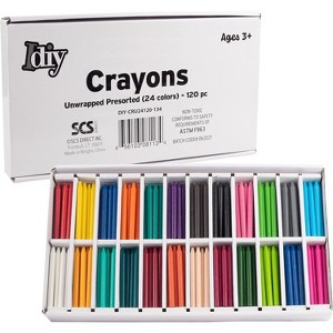 IDIY Unwrapped Bulk Wax Crayons (Pre-sorted 120 ct, 5 each of 24 colors) - Safety Tested, For Kids, Teachers, Art Classrooms, Back to School Supplies - 1 of 1