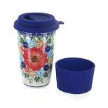 Blue Rose Polish Pottery Amelie Travel Coffee Mug
