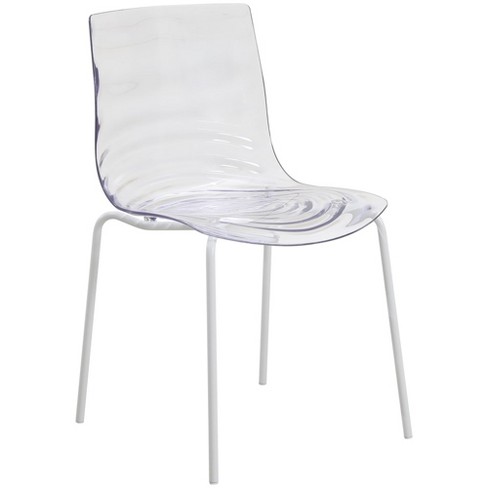 LeisureMod Dining Chair ABS Plastic Stackable Side Chair Sleek Accent Chair with White Stainless-Steel Legs Astor Series - image 1 of 4