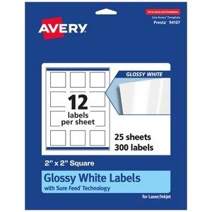Avery Square Labels with Sure Feed, 2" x 2" - 1 of 4