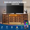 70" Long Dresser TV Stand for 65–80" TVs, Entertainment Center with 13 Drawers, Power Outlets & LED Lighting - 3 of 4