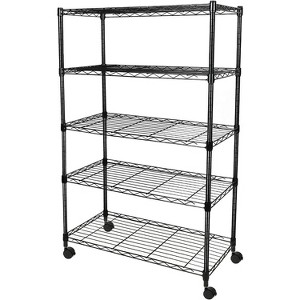 Vynxaria Black 5-Tier Utility Storage Shelves, Heavy Duty Adjustable Rack, 29.92" D x 13.98" W x 62.99" H - 1 of 4