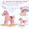 Whisen Baby Rocking Horse, Baby Rocking Chair, Plush Animal Rocker with Sound, Wooden Base for Baby - Pink - 4 of 4