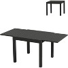 Expandable Patio Table for 4-6 Persons, Extentable Outdoor Dining Table Set 31.5”-63”, Aluminum Slat Frame, Rectangular, for Porch, Deck - 2 of 4