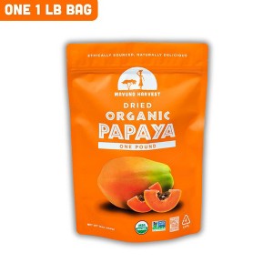 Mavuno Harvest Organic Dried Papaya Fruit Snacks, a Vegan & Gluten Free Healthy Snack with No Preservatives or Added Sugars - 1 LB Bag - 1 of 4