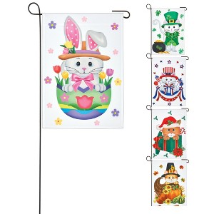 Collections Etc Interchangeable Seasonal Cat Garden Flag - Set of 5 - 1 of 2