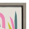 Kate and Laurel Sylvie Mid Century Modern Tiger and Bird Framed Canvas by Rachel Lee of My Dream Wall, 18x24, Gray - 3 of 4