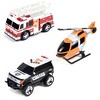 Maxx Action Mini Rescue Lights & Sounds Vehicles – Firetruck, Police Car and Helicopter - 3 pk - image 2 of 4