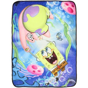 Nickelodeon SpongeBob SquarePants Spinning Bob Fleece Throw Blanket 46" x 60" Multicoloured - 1 of 3