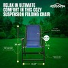 Caravan Canopy Suspension Portable Folding Sports Chair with Bungee Suspension and Textaline Fabric, 300 Pound Weight Capacity, Blue - 3 of 4