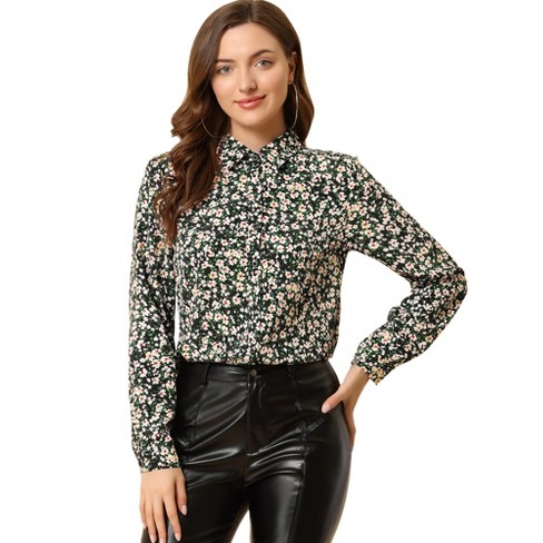 women's long sleeve floral shirt