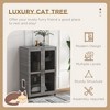 Skyzone Gray Cat Cabinet Tree: Hideaway Hiding Spot, Scratching Posts, Soft Cushion & Wheels for - 4 of 4