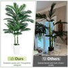 7FT Artificial Golden Cane Palm Tree with White Planter, Indoor Faux Plant - 2 of 4