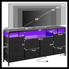 Jojoka 63" Dresser TV Stand with 11 Fabric Drawers, LED Lights & Charging Ports, Storage Organizer for Bedroom or Living Room - 2 of 4