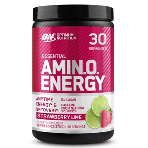 Optimum Nutrition Amino Energy, Pre Workout with Green Tea, BCAA, Amino Acids, Keto Friendly, Green Coffee Extract, Strawberry Lime, 30 Servings - 1 of 4
